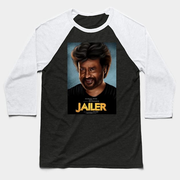 Rajnikanth Jailer Baseball T-Shirt by SAN ART STUDIO 